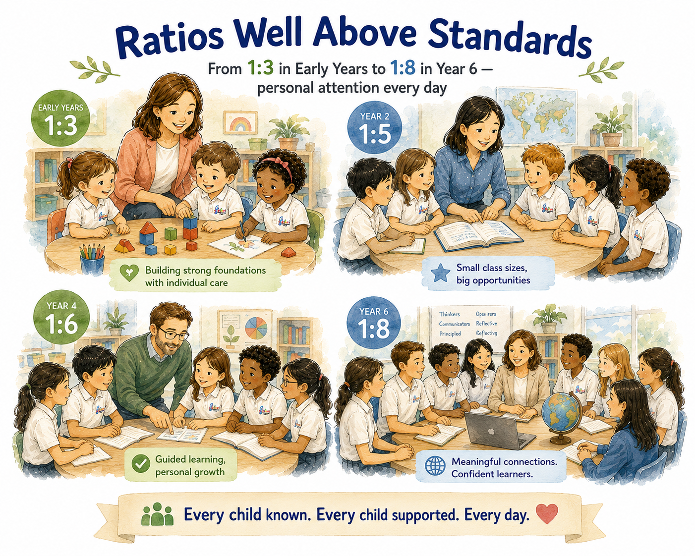 Strong teacher to student ratios