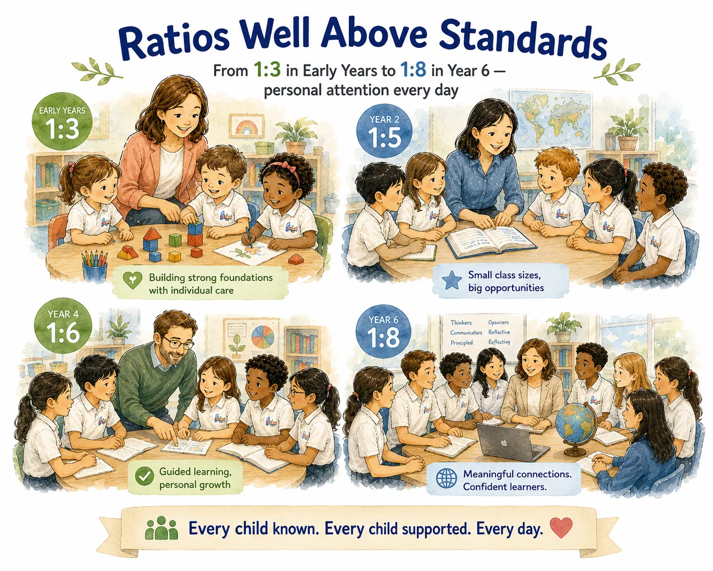 Strong teacher to student ratios