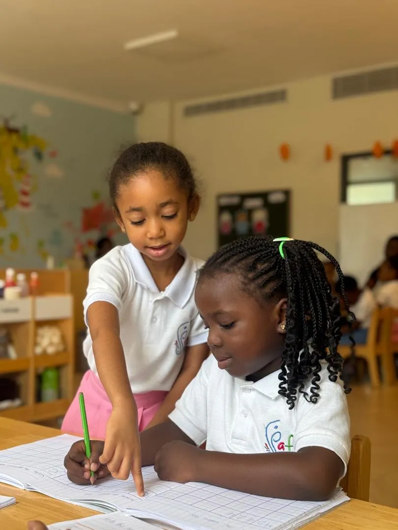 Children learning together at Safari International School
